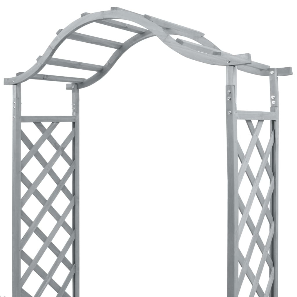 Pergola with Flower Pot Grey 180x40x205 cm Solid Firwood